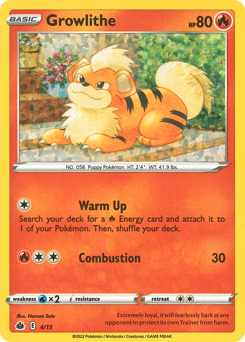 Growlithe z edície McDonald's Collection 2022, karta č.4