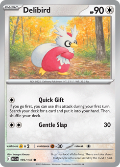 Delibird z edície Mega Evolution, karta č.105