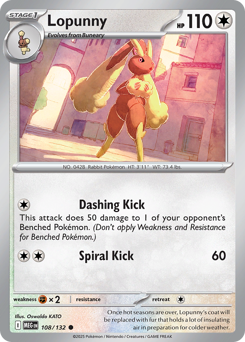 Lopunny z edície Mega Evolution, karta č.108