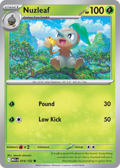 Nuzleaf z edície Mega Evolution, karta č.14