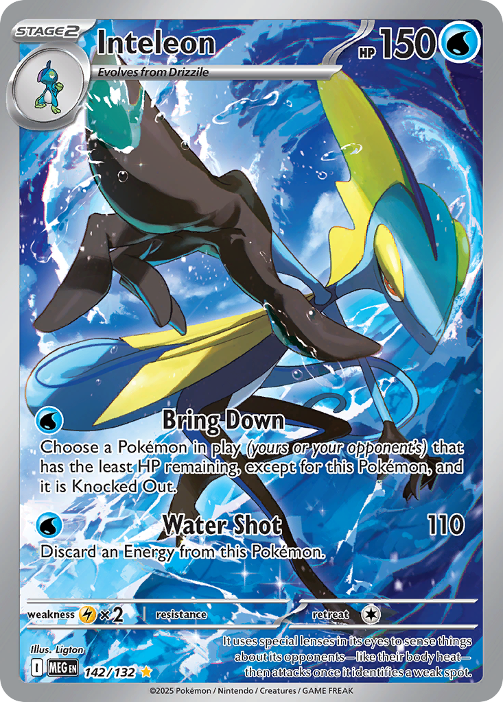 Inteleon z edície Mega Evolution, karta č.142