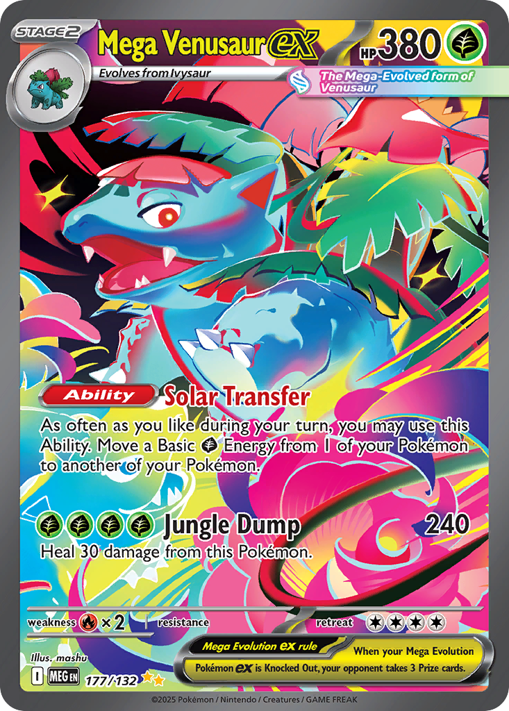 Mega Venusaur ex z edície Mega Evolution, karta č.177