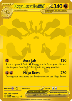 Mega Lucario ex z edície Mega Evolution, karta č.188