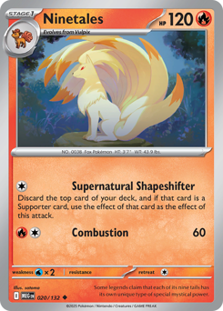 Ninetales z edície Mega Evolution, karta č.20
