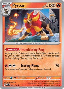 Pyroar z edície Mega Evolution, karta č.24