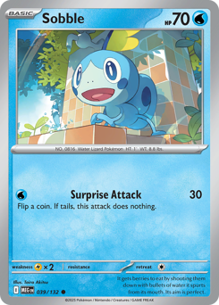Sobble z edície Mega Evolution, karta č.39