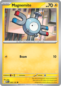 Magnemite z edície Mega Evolution, karta č.45