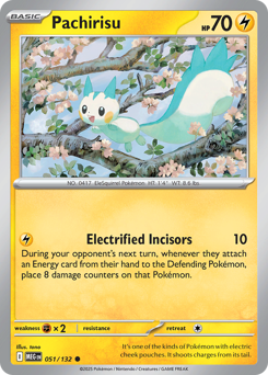 Pachirisu z edície Mega Evolution, karta č.51