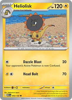 Heliolisk z edície Mega Evolution, karta č.53
