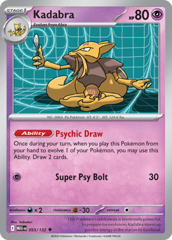 Kadabra z edície Mega Evolution, karta č.55