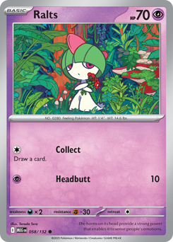 Ralts z edície Mega Evolution, karta č.58