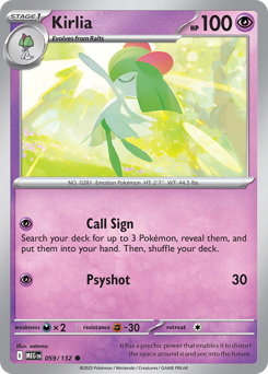 Kirlia z edície Mega Evolution, karta č.59