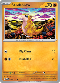 Sandshrew z edície Mega Evolution, karta č.68
