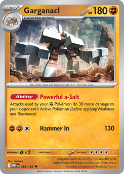 Garganacl z edície Mega Evolution, karta č.84