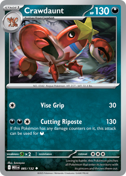 Crawdaunt z edície Mega Evolution, karta č.85