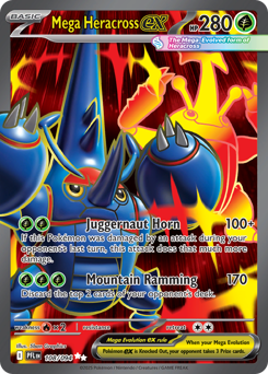 Mega Heracross ex z edície Phantasmal Flames, karta č.108
