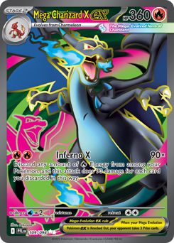 Mega Charizard X ex z edície Phantasmal Flames, karta č.109