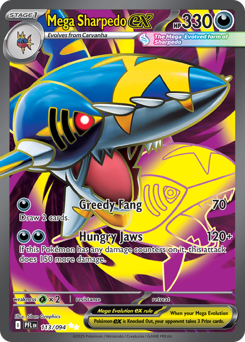 Mega Sharpedo ex z edície Phantasmal Flames, karta č.113