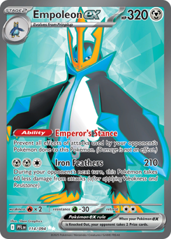 Empoleon ex z edície Phantasmal Flames, karta č.114