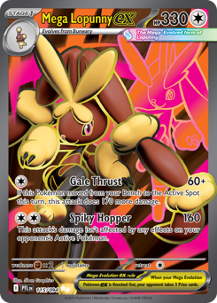 Mega Lopunny ex z edície Phantasmal Flames, karta č.115