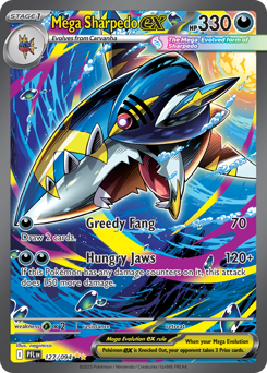 Mega Sharpedo ex z edície Phantasmal Flames, karta č.127