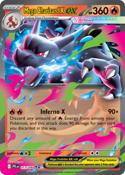 Mega Charizard X ex z edície Phantasmal Flames, karta č.13