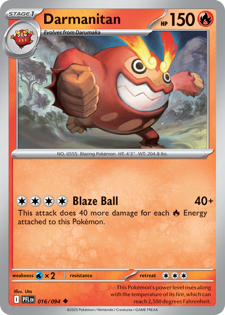 Darmanitan z edície Phantasmal Flames, karta č.16