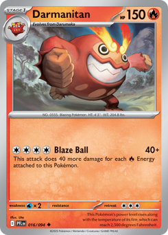 Darmanitan z edície Phantasmal Flames, karta č.16
