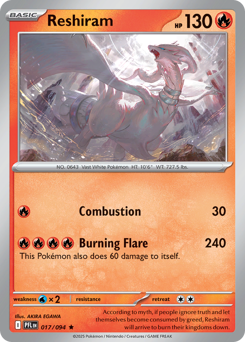 Reshiram z edície Phantasmal Flames, karta č.17