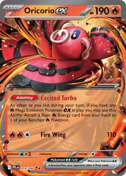 Oricorio ex z edície Phantasmal Flames, karta č.18