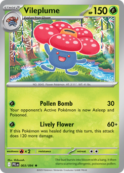 Vileplume z edície Phantasmal Flames, karta č.3