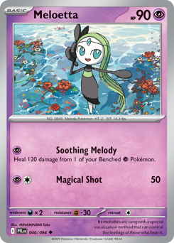 Meloetta z edície Phantasmal Flames, karta č.40