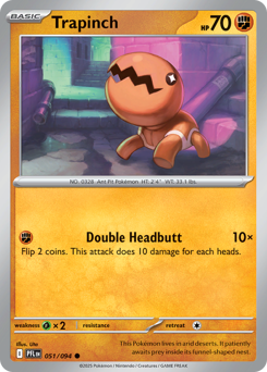 Trapinch z edície Phantasmal Flames, karta č.51