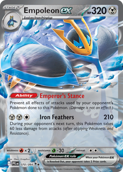 Empoleon ex z edície Phantasmal Flames, karta č.70