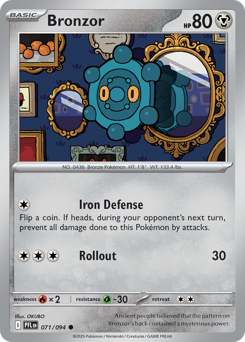Bronzor z edície Phantasmal Flames, karta č.71