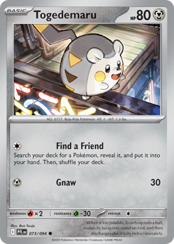 Togedemaru z edície Phantasmal Flames, karta č.73