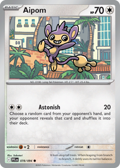 Aipom z edície Phantasmal Flames, karta č.78