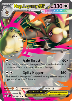 Mega Lopunny ex z edície Phantasmal Flames, karta č.84