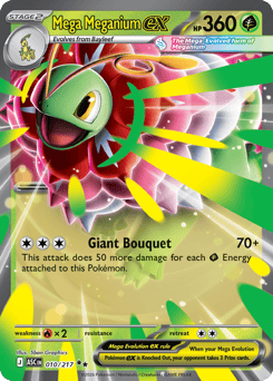 Mega Meganium ex z edície Ascended Heroes, karta č.10