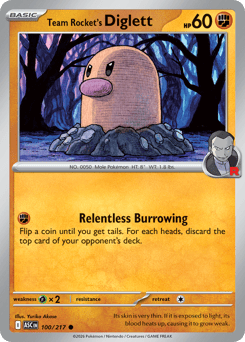 Team Rocket's Diglett z edície Ascended Heroes, karta č.100