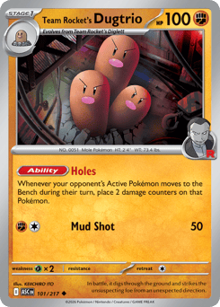 Team Rocket's Dugtrio z edície Ascended Heroes, karta č.101
