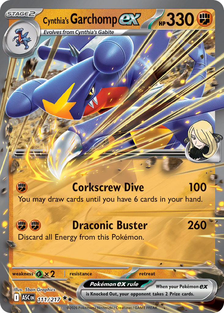Cynthia's Garchomp ex z edície Ascended Heroes, karta č.111