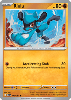 Riolu z edície Ascended Heroes, karta č.112