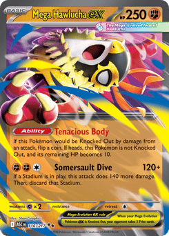 Mega Hawlucha ex z edície Ascended Heroes, karta č.116