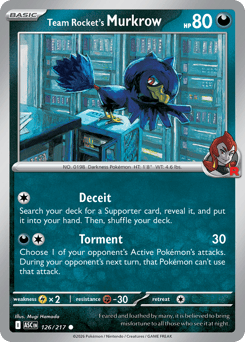 Team Rocket's Murkrow z edície Ascended Heroes, karta č.126