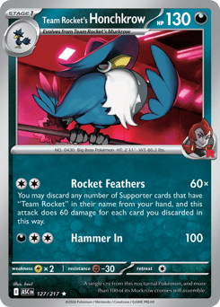Team Rocket's Honchkrow z edície Ascended Heroes, karta č.127