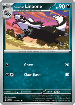 Galarian Linoone z edície Ascended Heroes, karta č.131