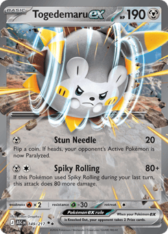 Togedemaru ex z edície Ascended Heroes, karta č.149