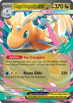Mega Dragonite ex z edície Ascended Heroes, karta č.152