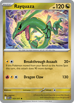 Rayquaza z edície Ascended Heroes, karta č.153